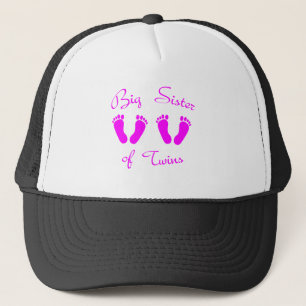 Big sister of twin girls trucker hat