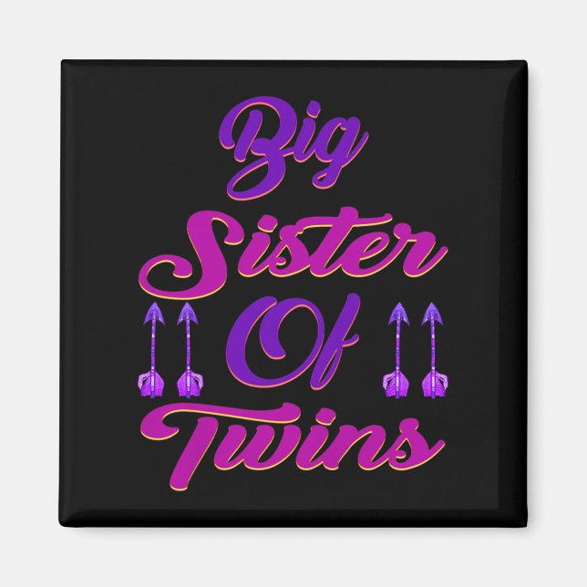 Big Sister Of Twins New Big Sister Sibling Premium Magnet (Front)