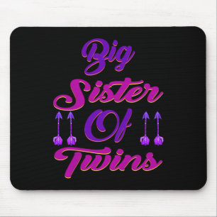 Big Sister Of Twins New Big Sister Sibling Premium Mouse Pad