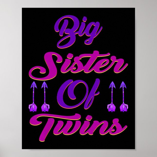 Big Sister Of Twins New Big Sister Sibling Premium Poster (Front)