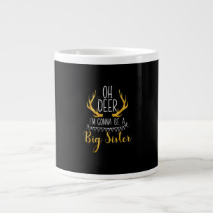 Big Sister Oh Deer Baby Announcement Cute Style Large Coffee Mug