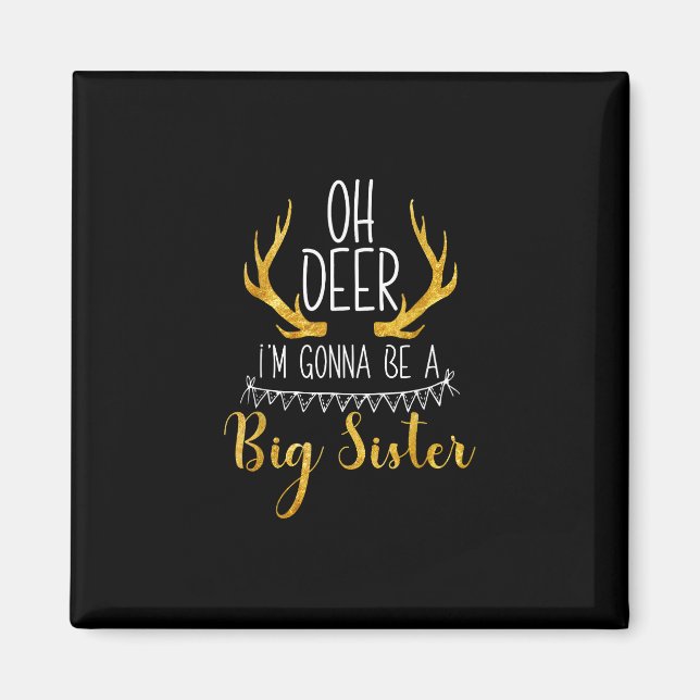 Big Sister Oh Deer Baby Announcement Cute Style  Magnet (Front)
