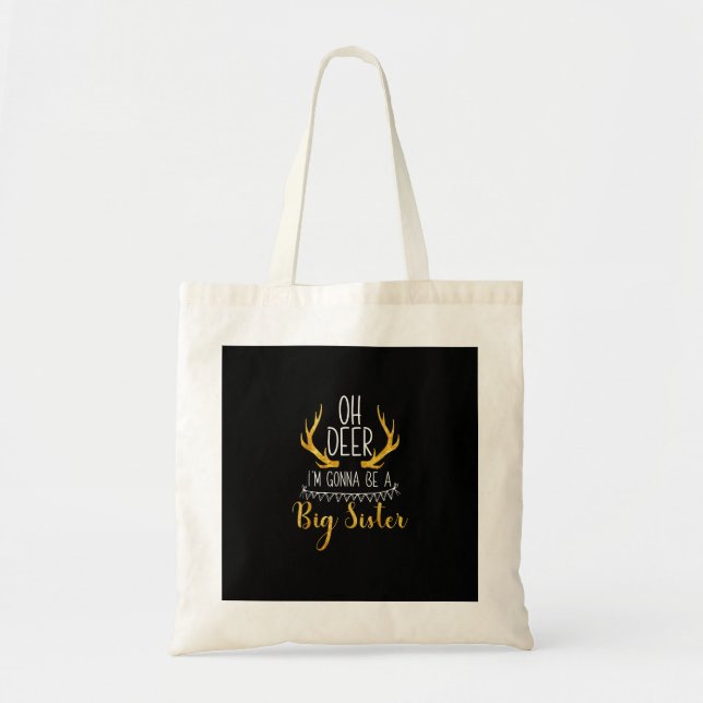 Big Sister Oh Deer Baby Announcement Cute Tote Bag (Front)