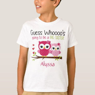 Big Sister Owl Personalised T-Shirt