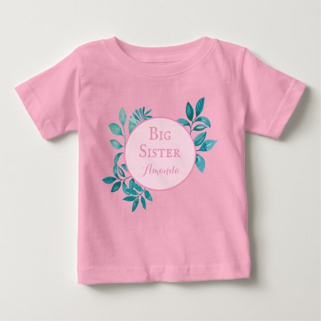 Big Sister personalised name Baby T-Shirt (Front)