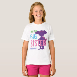 Big Sister Personalised Superhero Silhouette Girls T-Shirt