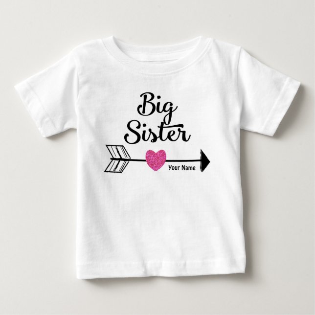 Big Sister Pink Arrow Personalised Shirt (Front)