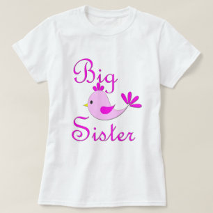 Big Sister Pink Bird T-Shirt