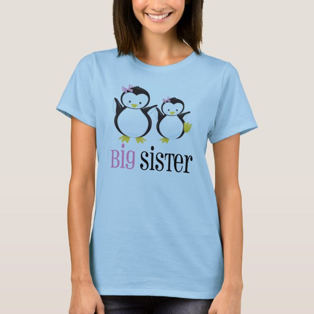 Big Sister Pink Penguin T-shirt (Front)
