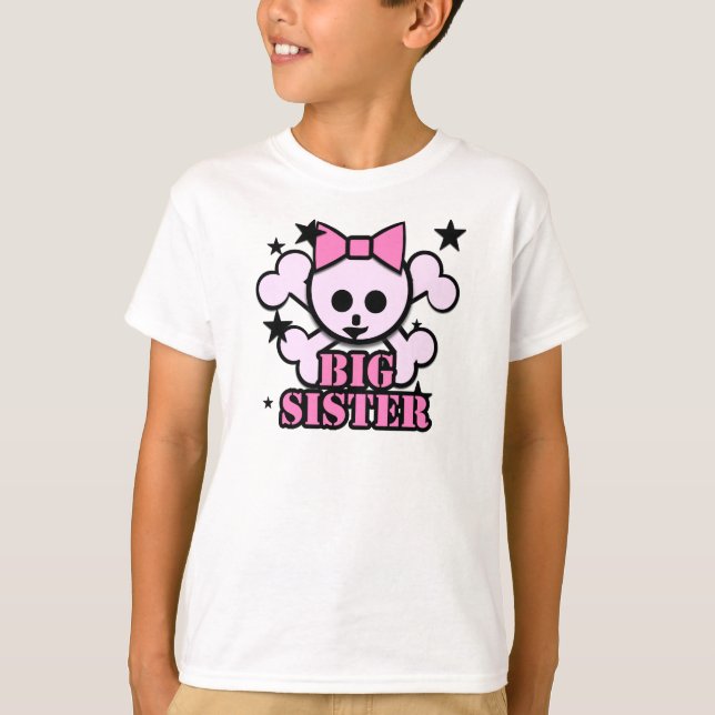 Big Sister Pink Skull T-Shirt (Front)