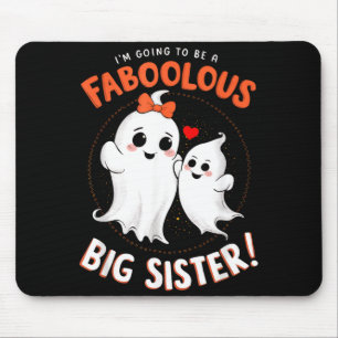 Big Sister Pregnancy Announcement Halloween Cute Mouse Pad