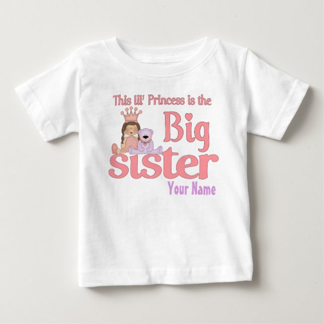 Big Sister Princess Personalised T-Shirt (Front)