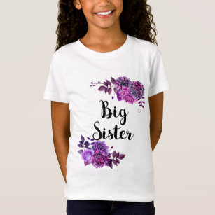 Big sister. Purple flowers. Violet floral girl T-Shirt