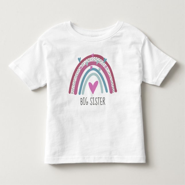 Big Sister Rainbow matching outfit Toddler T-Shirt (Front)