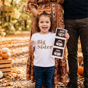 Big Sister Rust Matching Sibling Family Baby T-Shirt