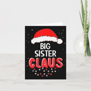 Big Sister Santa Claus Christmas Matching Costume  Card