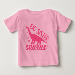Big Sister Saurus in Pink Baby T-Shirt