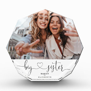 Big Sister Script Gift For Sister Photo Keepsake Block