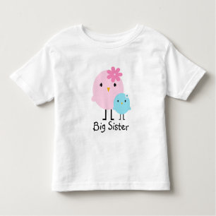 Big Sister Spring Birds Girls Tee