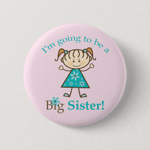 Big Sister Stick Figure 6 Cm Round Badge