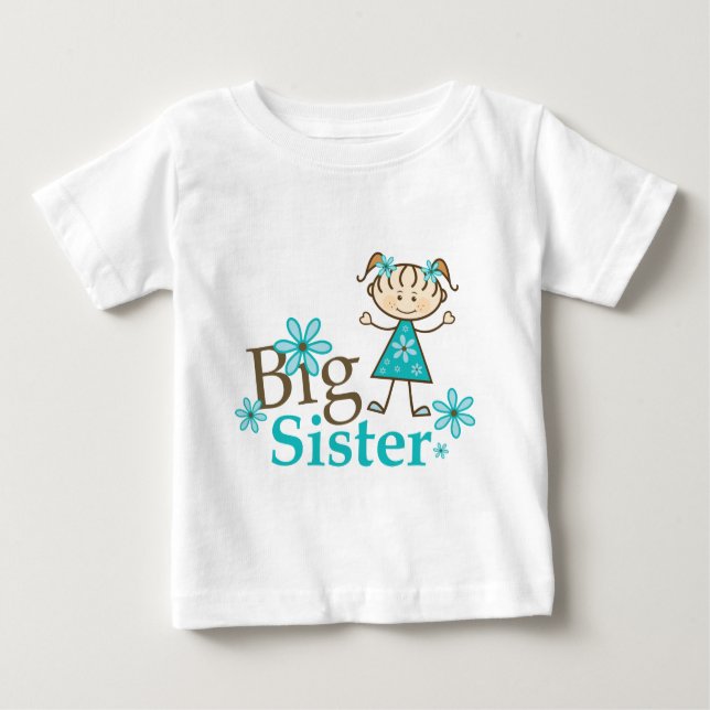 Big Sister Stick Figure Baby T-Shirt (Front)