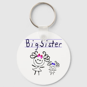 Big sister stick figure key ring