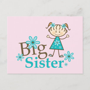 Big Sister Stick Figure Postcard