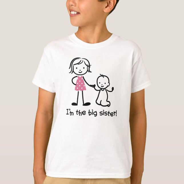 Big Sister Stick Figures t-shirts for girls (Front)