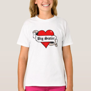 Big Sister Tattoo Heart T-Shirt