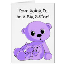 Big Sister Teddy Bear Personalised Greeting Card