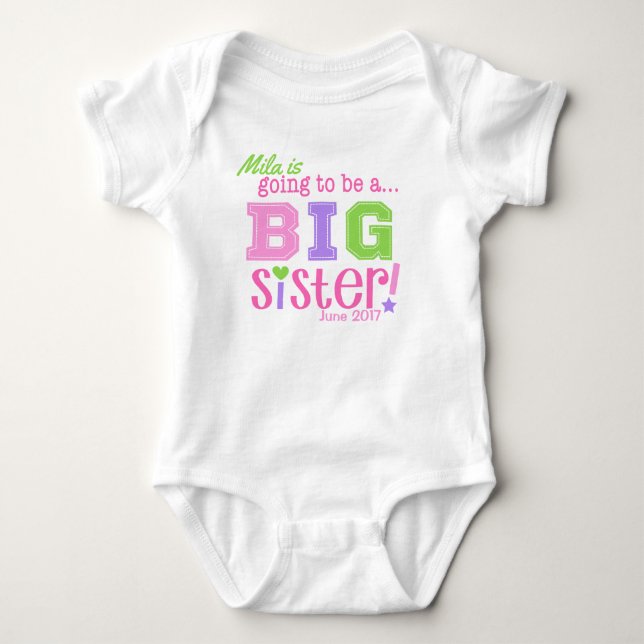 Big Sister to Be Bodysuit Announcement (Front)