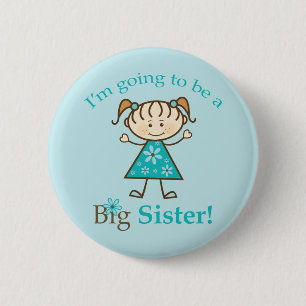 Big Sister To Be Stick Figure 6 Cm Round Badge