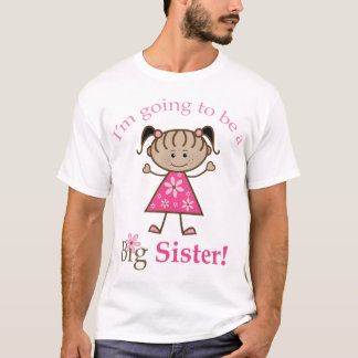 Big Sister To Be Stick Figure Girl Ethnic T-Shirt