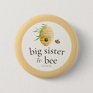 Big Sister To Bee Bumblebee Baby Shower Family 6 Cm Round Badge