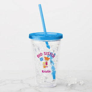Big Sister with Baby Sister Personalized Acrylic Tumbler