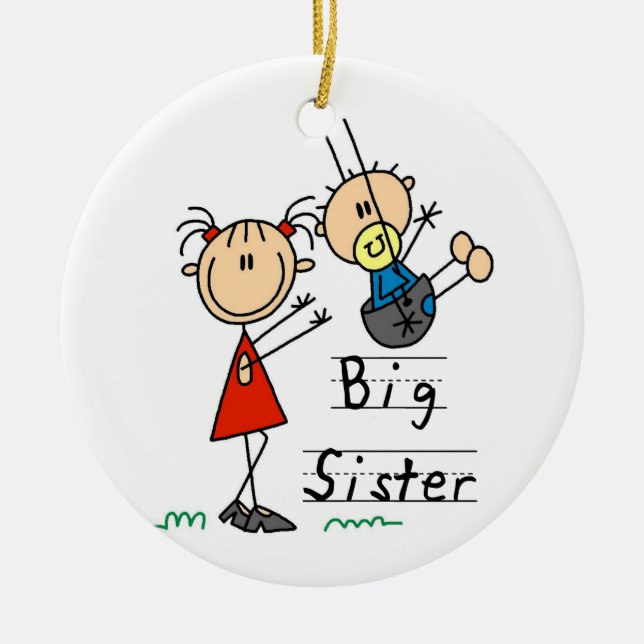 Big Sister with Little Brother Gifts Ceramic Ornament (Front)