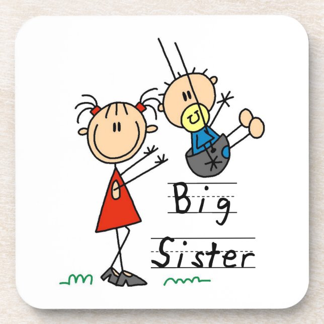 Big Sister with Little Brother Gifts Coaster (Front)