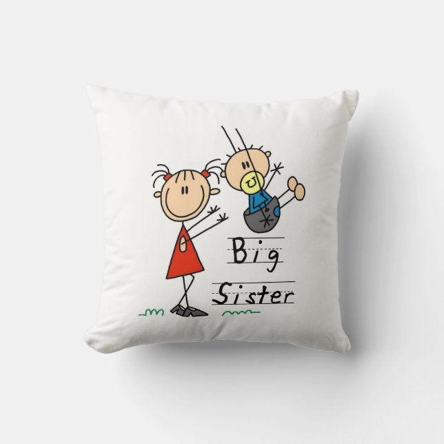 Big Sister with Little Brother Gifts Cushion (Front)