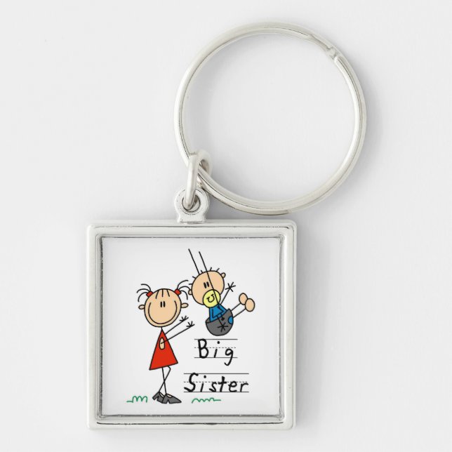 Big Sister with Little Brother Gifts Key Ring (Front)