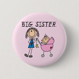 Big Sister with Little Sis Tshirts 6 Cm Round Badge