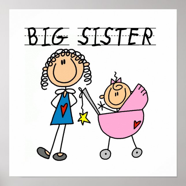Big Sister With Little Sister Gifts Poster (Front)