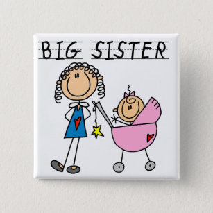Big Sister with Little Sister T-shirts and Gifts 15 Cm Square Badge
