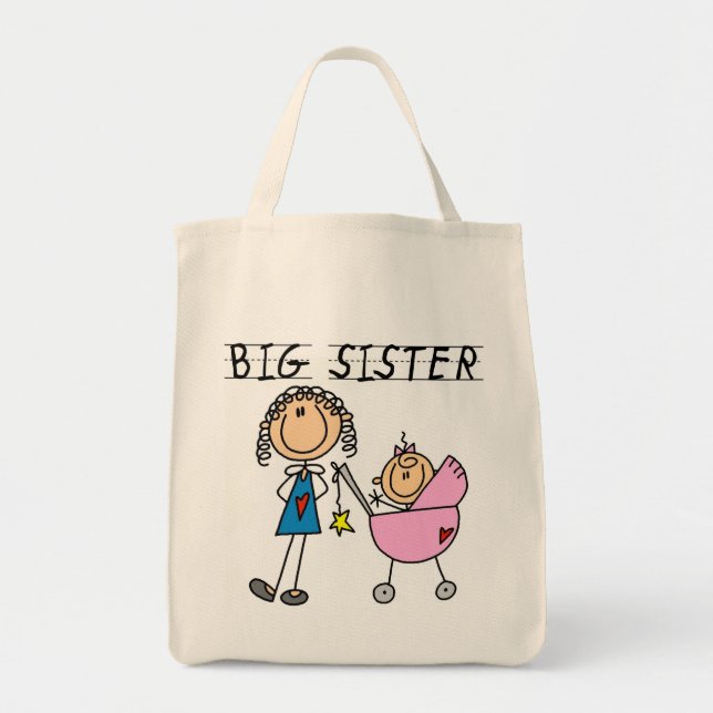 Big Sister With Little Sister T-shirts and Gifts Tote Bag (Front)