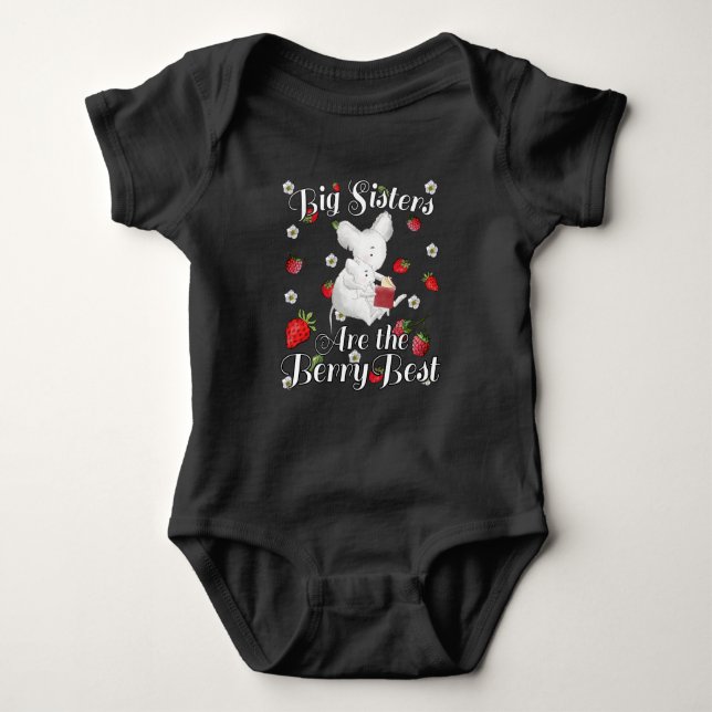 Big Sisters Berry Best - Mouse Strawberry Pun Baby Bodysuit (Front)