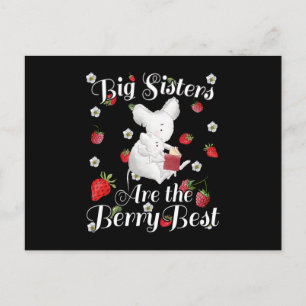 Big Sisters Berry Best - Mouse Strawberry Pun Postcard