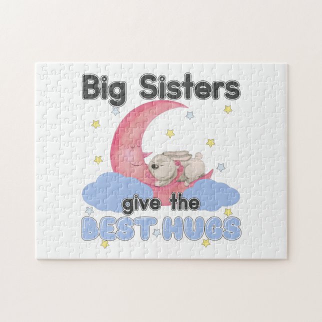 Big Sisters Give the Best Hugs - Moon Bunny Jigsaw Puzzle (Horizontal)
