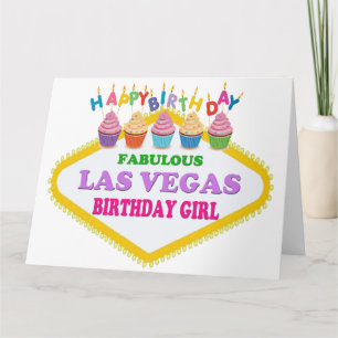 BIG SIZE HAPPY BIRTHDAY LAS VEGAS GIRL CARD