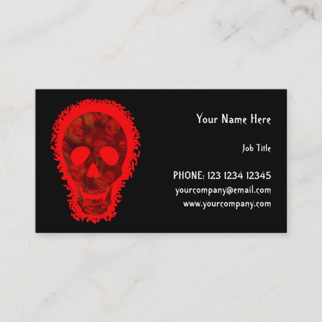 Big Skull Red horizontal Business Card (Front)