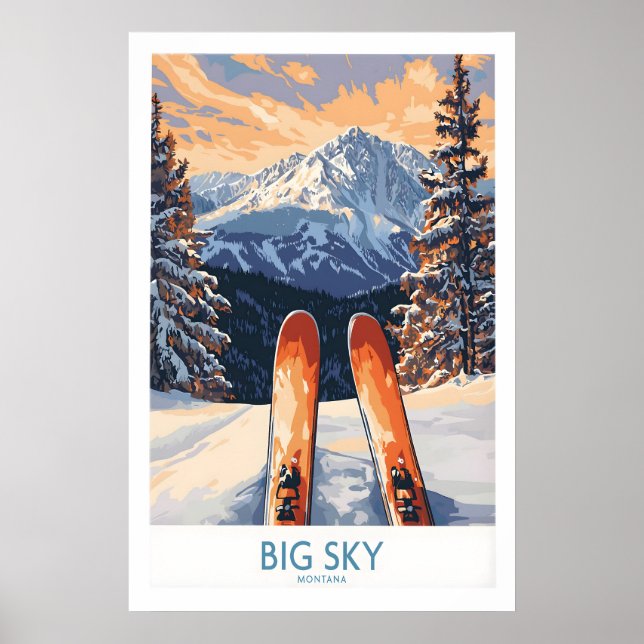 Big Sky Art Print - Skiing Poster 1 (Front)