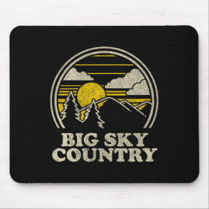 Big Sky Country Montana T Shirt Vintage Hiking Mou Mouse Pad